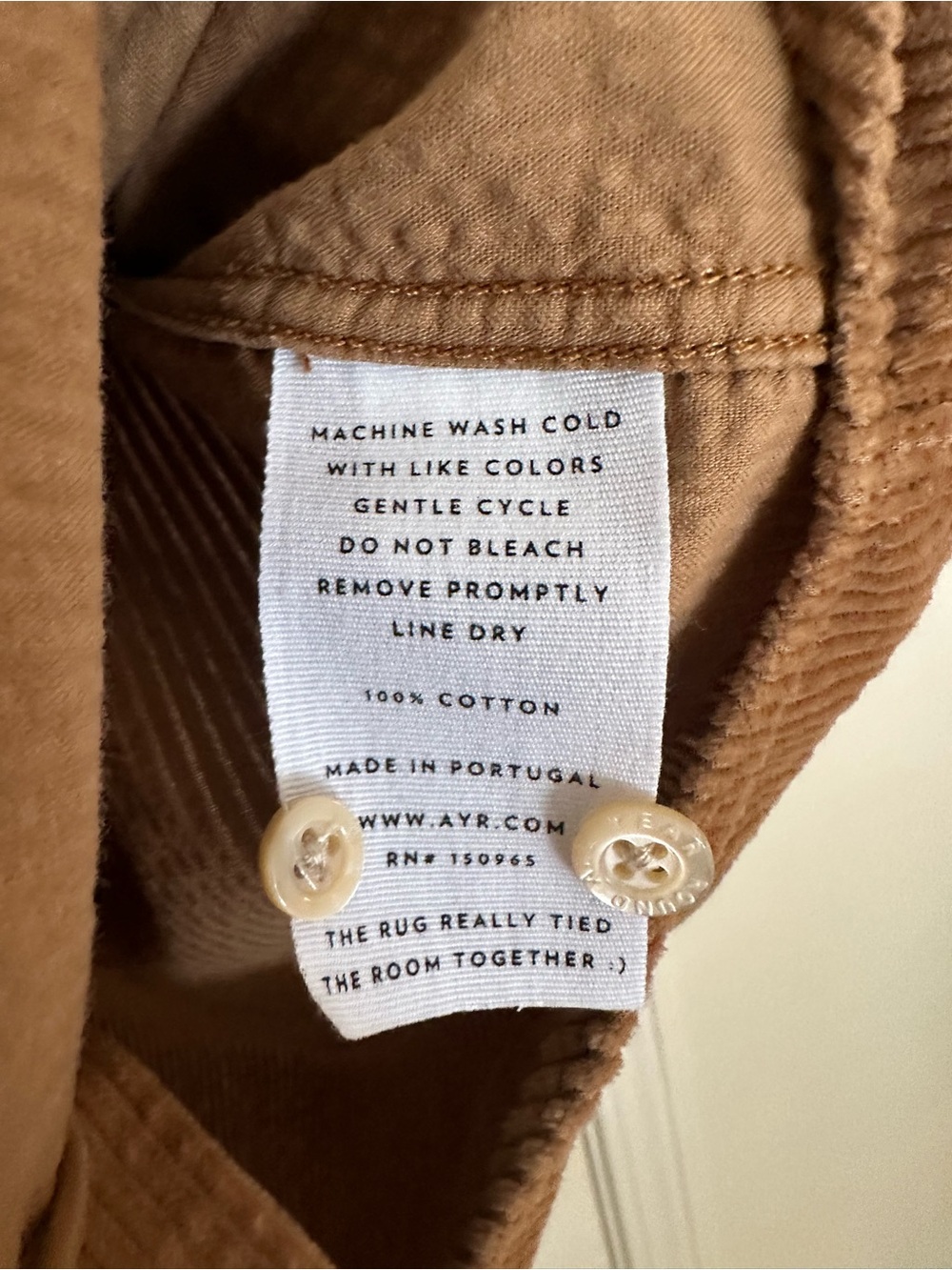 AYR "The Deep End" Corduroy Shirt, S - Picture 3 of 4